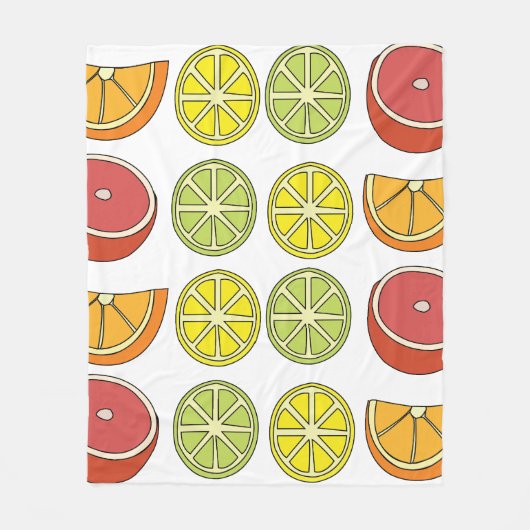 Citrusvruchten Fleece Deken (Voorkant)