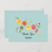 Citrusvruchten in Waterverf Dank u Bedankkaart (Voorkant / Achterkant)