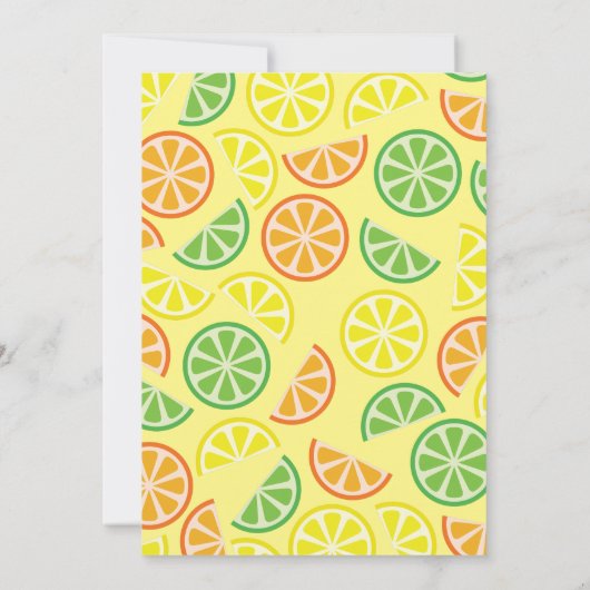 Citrusvruchten Kleurrijke 1e verjaardag Uitnodigin Kaart (Achterkant)