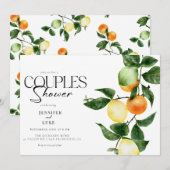 citrusvruchten | Koppels Douche uitnodigingen (Voorkant / Achterkant)