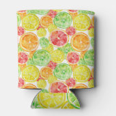 Citrusvruchten: levendige driekleurige waterverf blikjeskoeler (Achterkant)