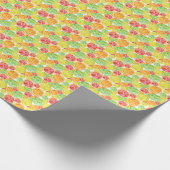 Citrusvruchten: levendige driekleurige waterverf cadeaupapier (Hoek)