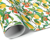 Citrusvruchten, levendige waterverf. cadeaupapier (Rol Hoek)