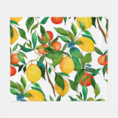 Citrusvruchten, levendige waterverf. fleece deken (Voorkant (Horizontaal))