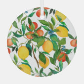 Citrusvruchten, levendige waterverf. glas ornament (Voorkant)