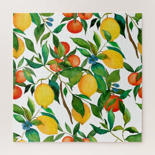 Citrusvruchten, levendige waterverf. legpuzzel (Verticaal)