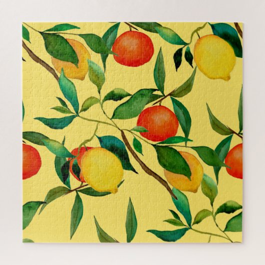 Citrusvruchten, levendige waterverf. legpuzzel (Verticaal)