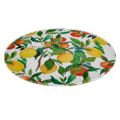 Citrusvruchten, levendige waterverf. snijplank (Hoek)