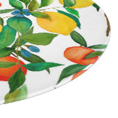 Citrusvruchten, levendige waterverf. snijplank (Hoek)