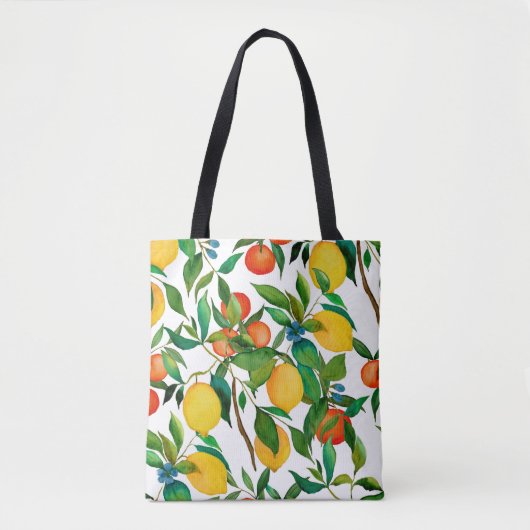 Citrusvruchten, levendige waterverf. tote bag (Voorkant)