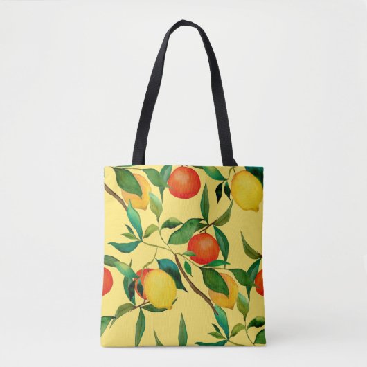 Citrusvruchten, levendige waterverf. tote bag (Voorkant)