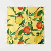 Citrusvruchten, levendige waterverf. wandkleed (Voorkant (horizontaal))