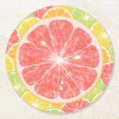 Citrusvruchten met pompelmoes ronde kartonnen onderzetter (Voorkant)