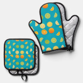 Citrusvruchten Ovenwant & Pannenlap Set (Voorkant / Achterkant)