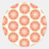 Citrusvruchten Print - Grapefruit Ronde Sticker (Voorkant)