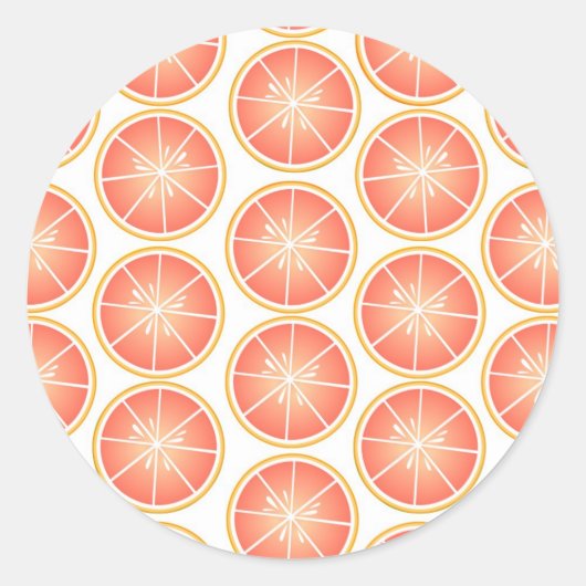 Citrusvruchten Print - Grapefruit Ronde Sticker (Voorkant)