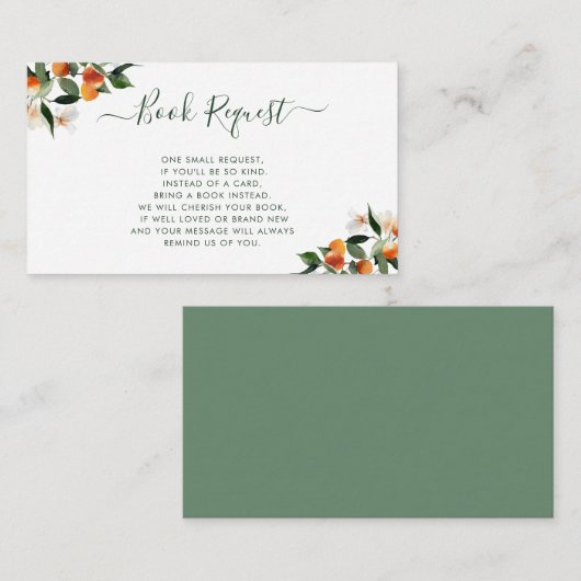 citrusvruchten sinaasappel kleine cutie boekenkaar informatiekaartje (Voorkant / Achterkant)