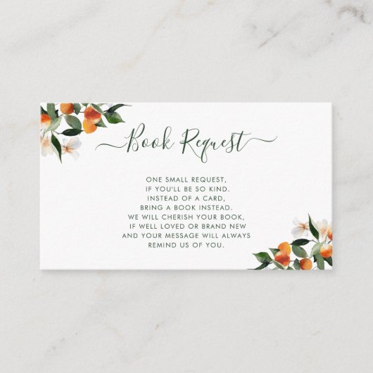 citrusvruchten sinaasappel kleine cutie boekenkaar informatiekaartje (Voorkant)