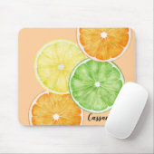 Citrusvruchten, Sinaasappel, Limoen- en citroenmoe Muismat (Met muis)