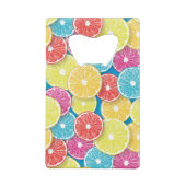 Citrusvruchten snijden pop kunst creditkaart flessenopener (Achterkant)