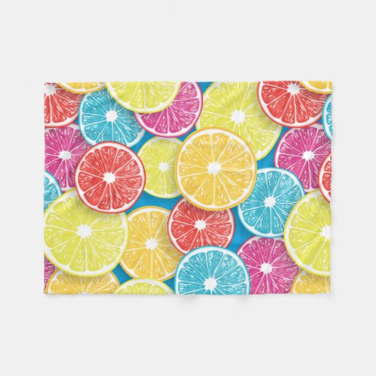 Citrusvruchten snijden pop kunst fleece deken (Voorkant (Horizontaal))