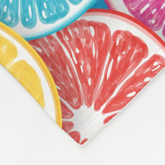 Citrusvruchten snijden pop kunst fleece deken (Hoek)