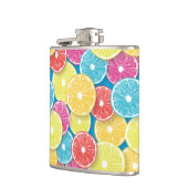 Citrusvruchten snijden pop kunst heupfles (Links)