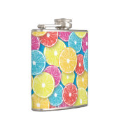 Citrusvruchten snijden pop kunst heupfles (Rechts)