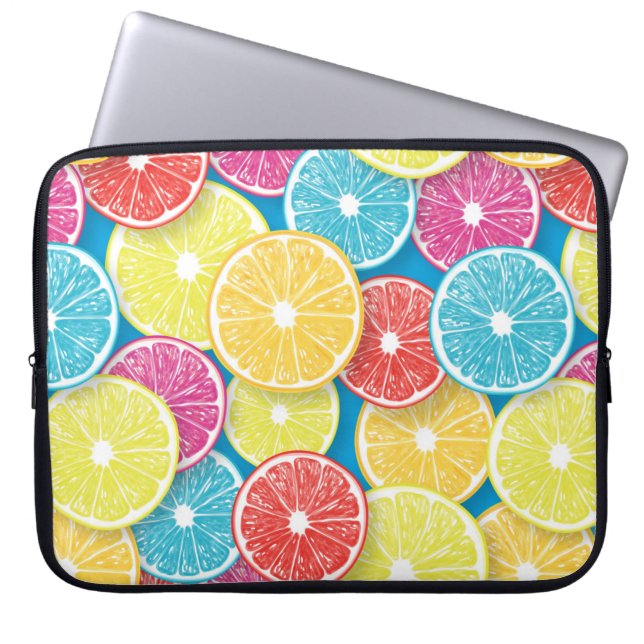 Citrusvruchten snijden pop kunst laptop sleeve (Voorkant)