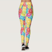 Citrusvruchten snijden pop kunst leggings (Achterkant)