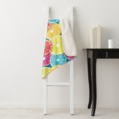 Citrusvruchten snijden pop kunst sherpa deken (In situ)