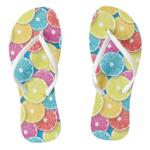 Citrusvruchten snijden pop kunst teenslippers