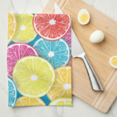 Citrusvruchten snijden pop kunst theedoek (Quarter Fold)