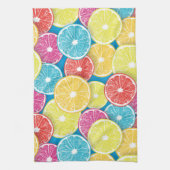 Citrusvruchten snijden pop kunst theedoek (Verticaal)