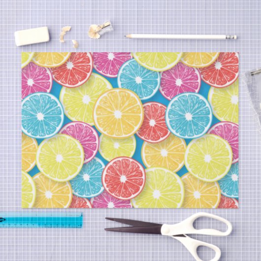 Citrusvruchten snijden pop kunst tissuepapier (Craft)