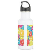 Citrusvruchten snijden pop kunst waterfles  (Achterkant)