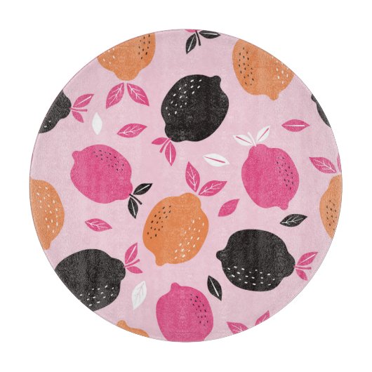 Citrusvruchten,  textielpatroon. snijplank (Voorkant)