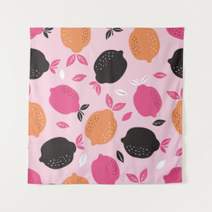Citrusvruchten, textielpatroon. wandkleed