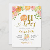 Citrusvruchten Zomer Oh Baby shower Uitnodiging (Voorkant)