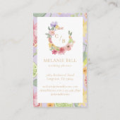 Citrusvruchtenboomgaard Waterverf bloemmonogram Visitekaartje (Achterkant)