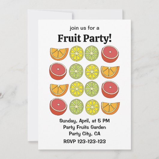 citrusvruchtenfeest kaart (Voorkant)