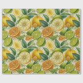 Citrusvruchtenmix Zomer Cadeaupapier (Vlak)