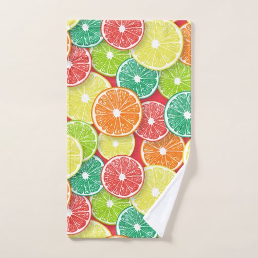 Citrusvruchtenmoten pop art. 2 bad handdoek (Handdoek)