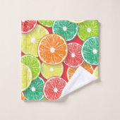 Citrusvruchtenmoten pop art. 2 bad handdoek (Wasdoekje)