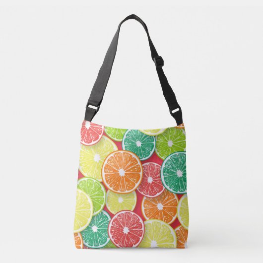 Citrusvruchtenmoten pop art. 2 crossbody tas (Voorkant)