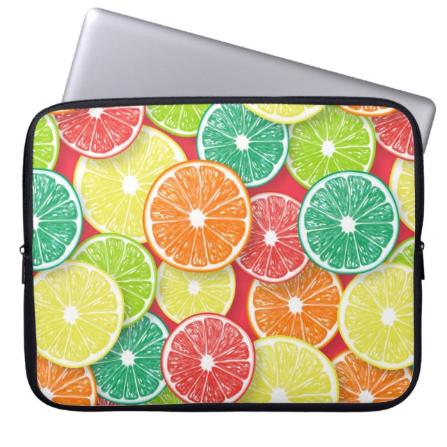 Citrusvruchtenmoten pop art. 2 laptop sleeve (Voorkant)