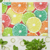 Citrusvruchtenmoten pop art. 2 theedoek (Gevouwen)