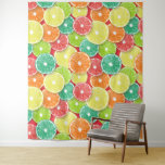 Citrusvruchtenmoten pop art. 2 wandkleed<br><div class="desc">Door de hand getrokken vectorpatroon met verschillende segmenten van citrusvruchten</div>