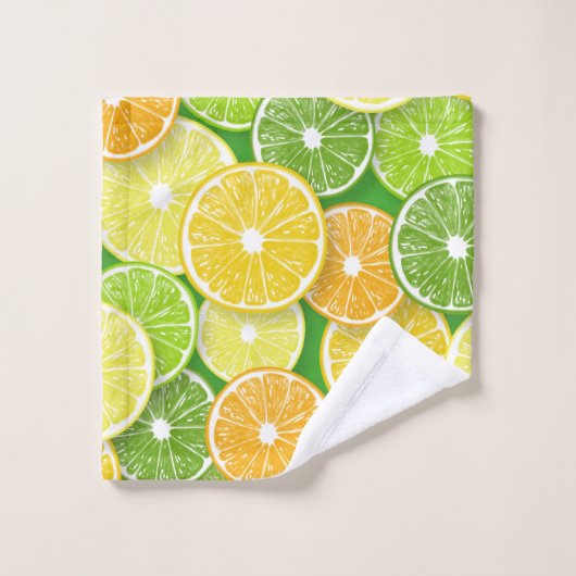 Citrusvruchtenmoten pop art. 3 bad handdoek (Wasdoekje)