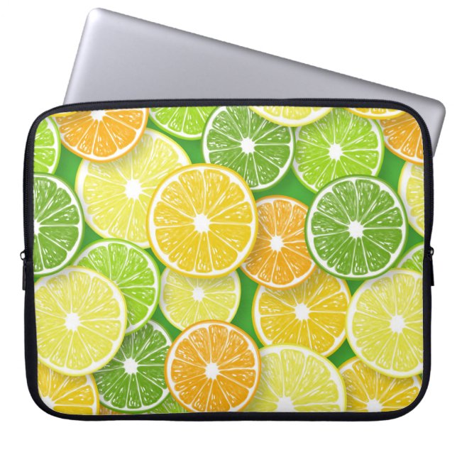 Citrusvruchtenmoten pop art. 3 laptop sleeve (Voorkant)